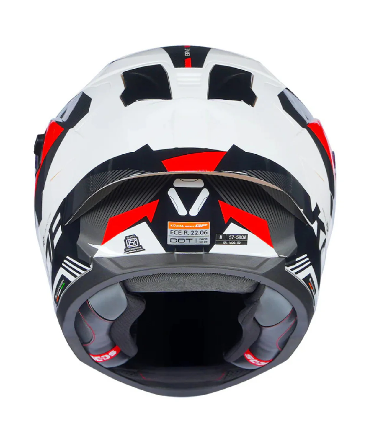 Korda Sonic GP Brave Helmet - Gloss White Red - Image 7