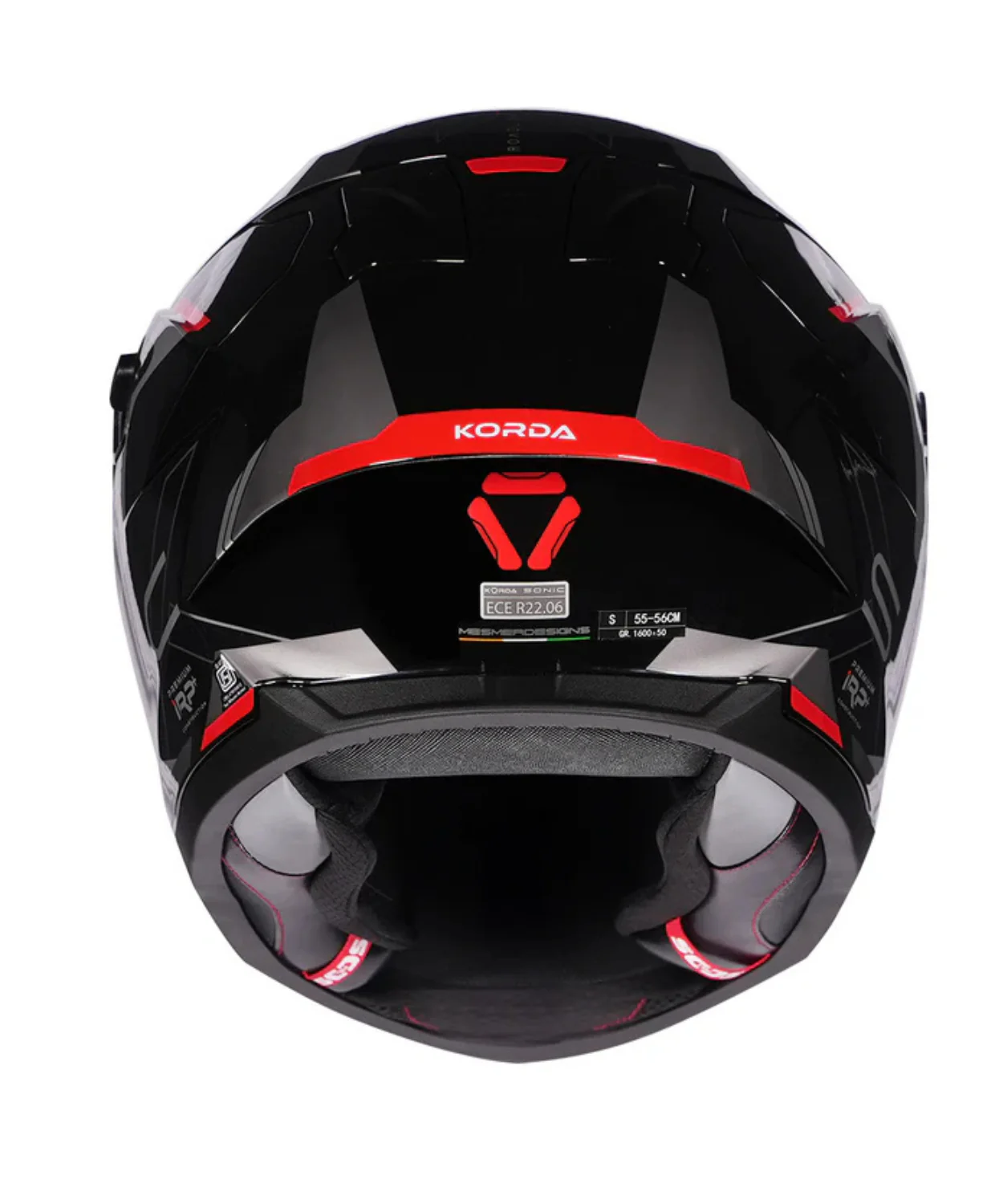 Korda Sonic GP Roadlion Helmet - Gloss Black Red - Image 6
