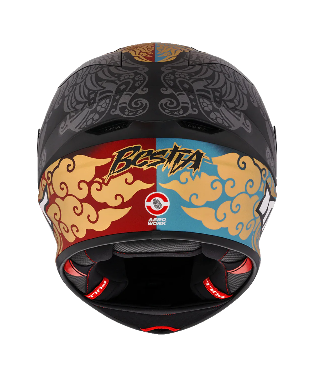 KYT Bastianini IDN REP 2023 Carbon Fiber With Sponsor Helmet (ECE 22.06) - Matt Black Gold - Image 8
