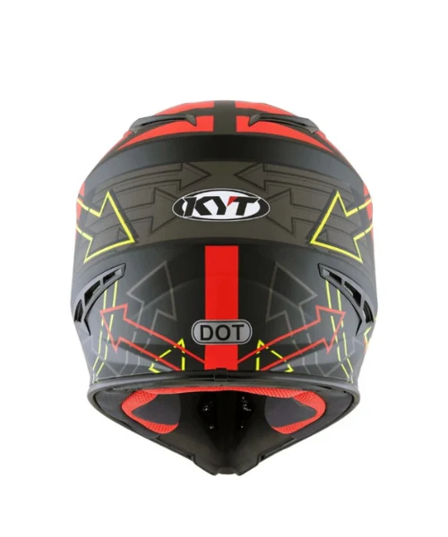 KYT Jumpshot Helmet - Matt Black Red - Image 3