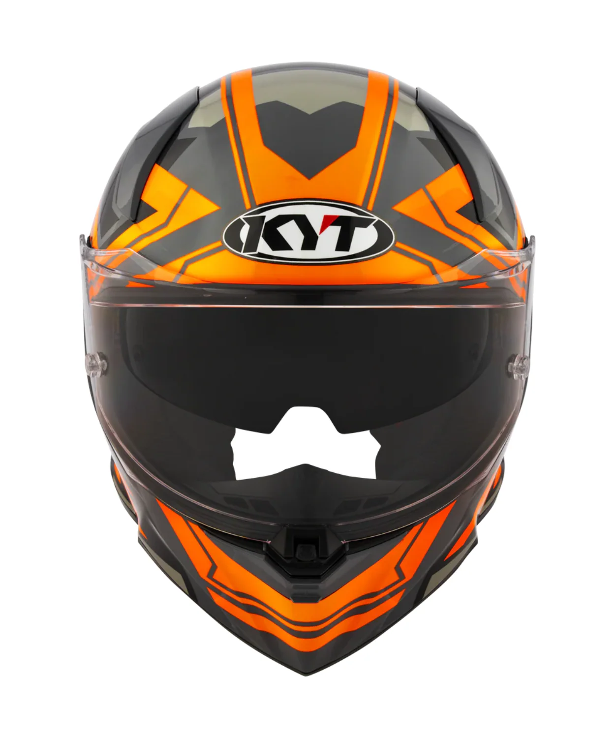 KYT R2R Pro Octane Full Face Helmet - Gloss Black Orange - Image 4