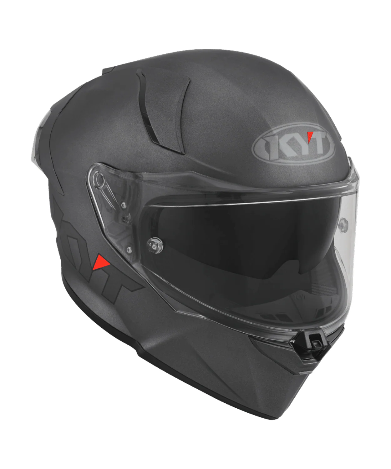 KYT R2R Pro Plain Helmet - Matt Gun Metal - Image 3