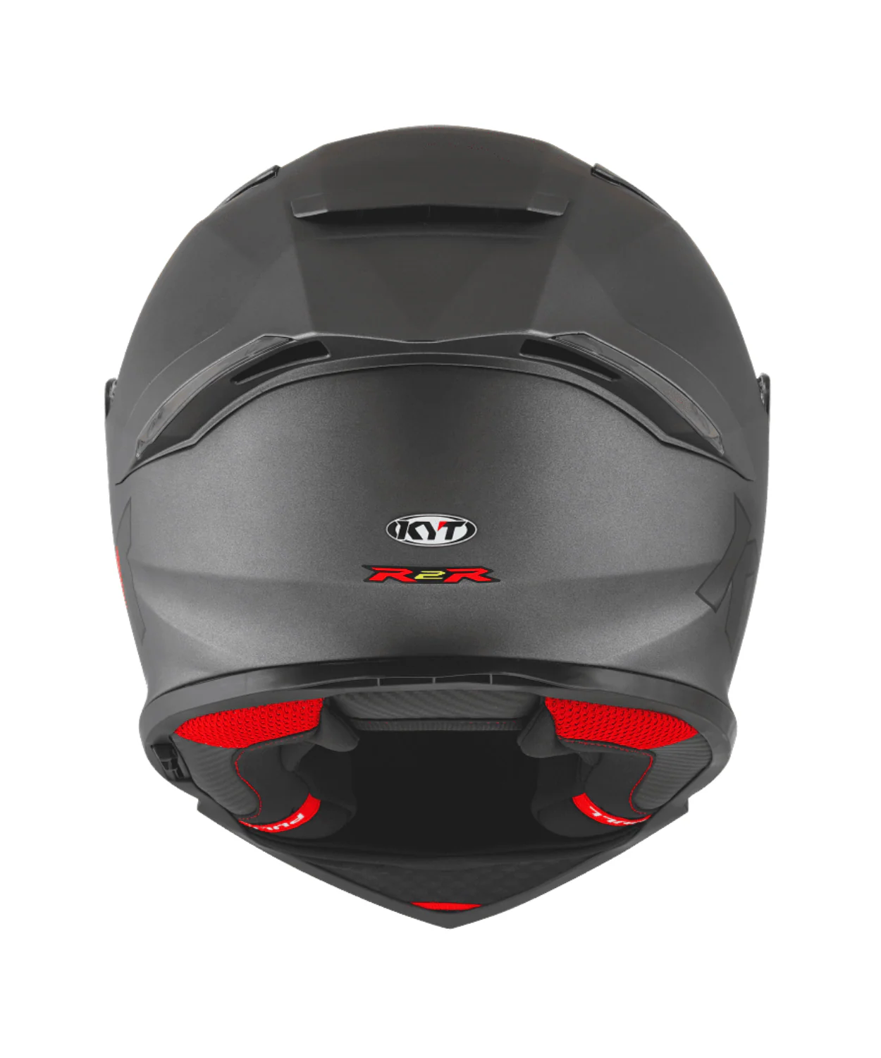 KYT R2R Pro Plain Helmet - Matt Gun Metal - Image 4