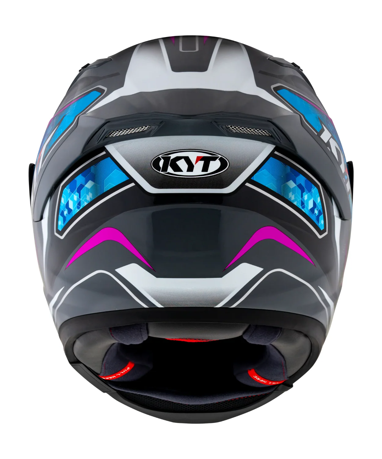 KYT Striker 2V #01 GRL Full Face Helmet - Gloss Grey Blue - Image 9