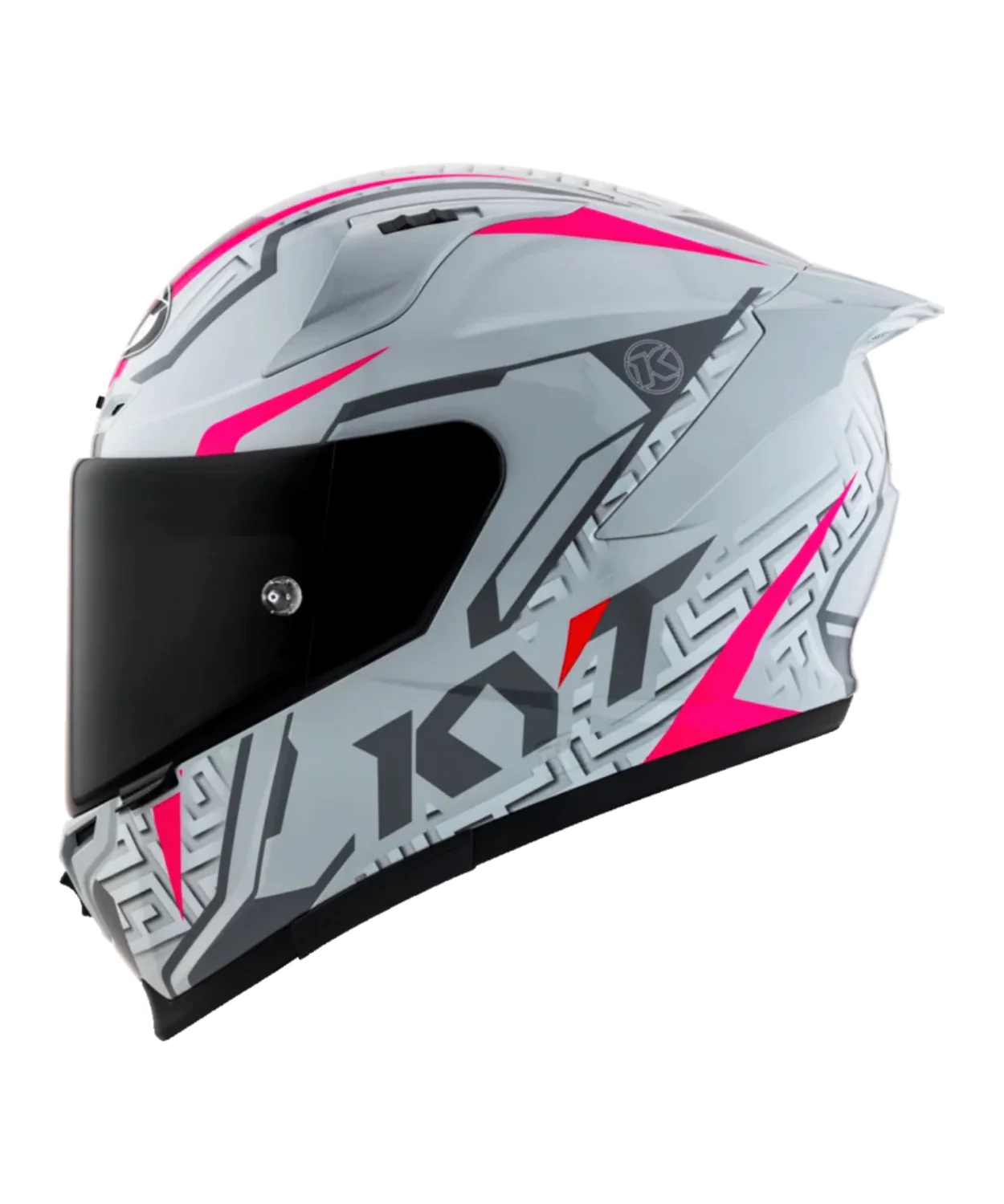 KYT Striker 2V #02 Asphalt Full Face Helmet - Gloss Grey Fuxia