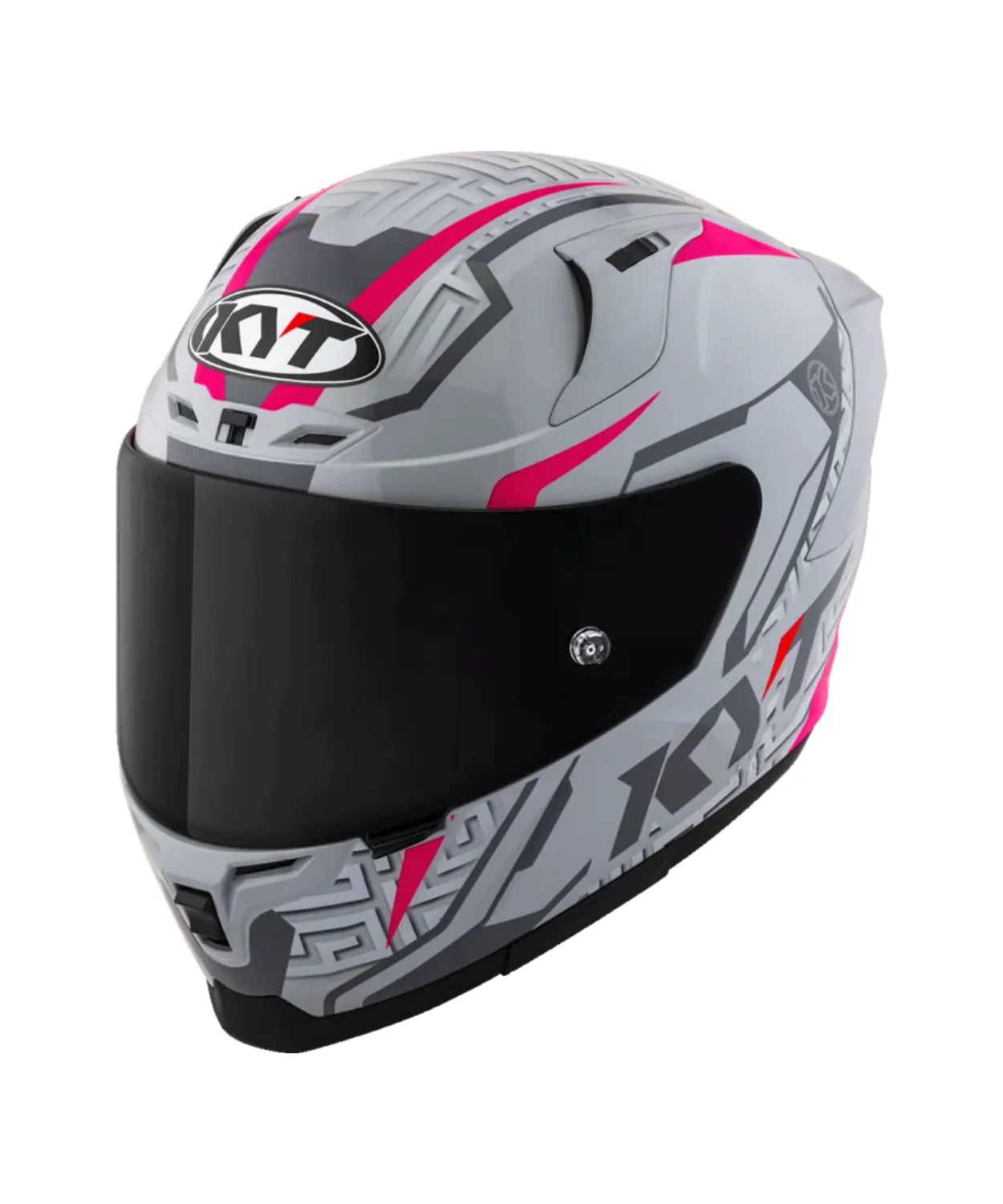 KYT Striker 2V #02 Asphalt Full Face Helmet - Gloss Grey Fuxia - Image 2