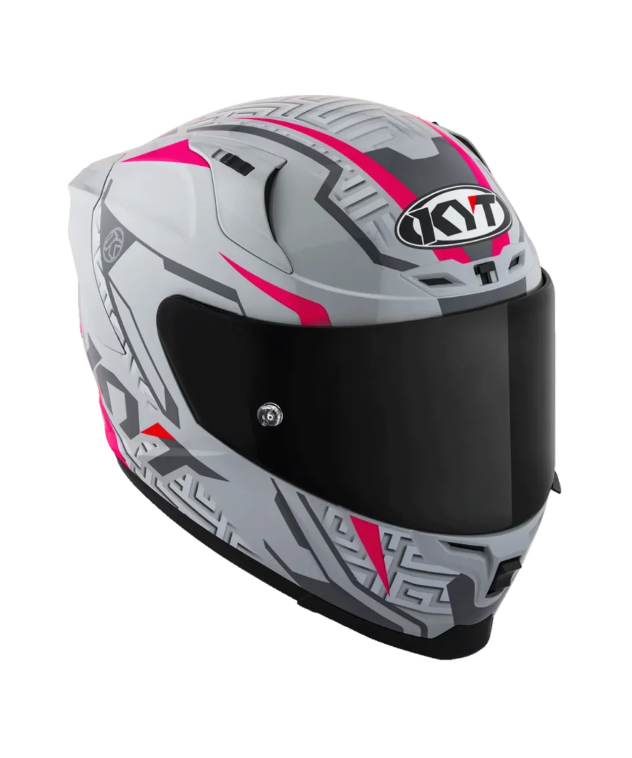 KYT Striker 2V #02 Asphalt Full Face Helmet - Gloss Grey Fuxia - Image 4