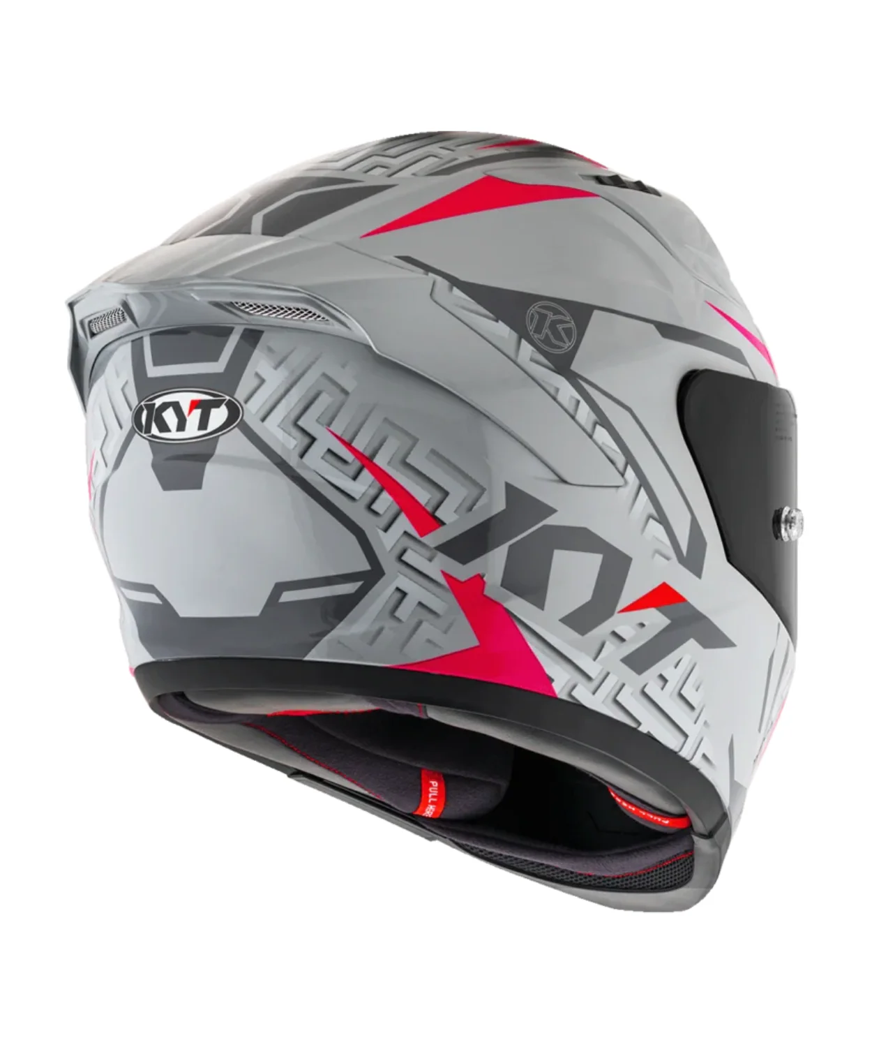 KYT Striker 2V #02 Asphalt Full Face Helmet - Gloss Grey Fuxia - Image 6