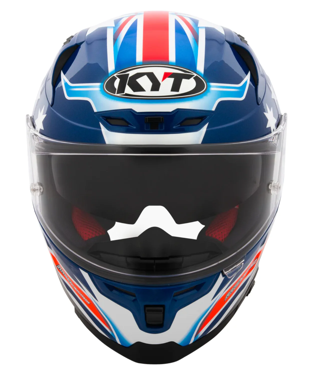 KYT Striker 2V Brock Parkes Replica Helmet - Gloss Blue White - Image 3