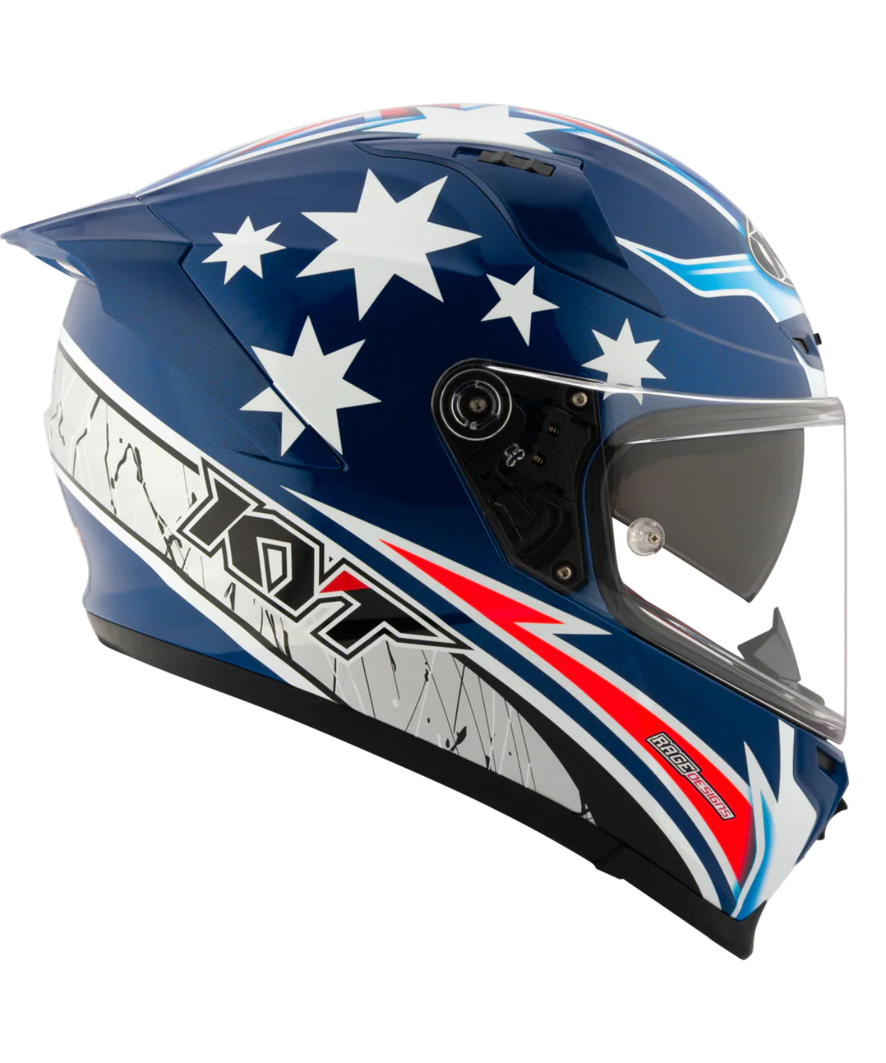 KYT Striker 2V Brock Parkes Replica Helmet - Gloss Blue White - Image 5