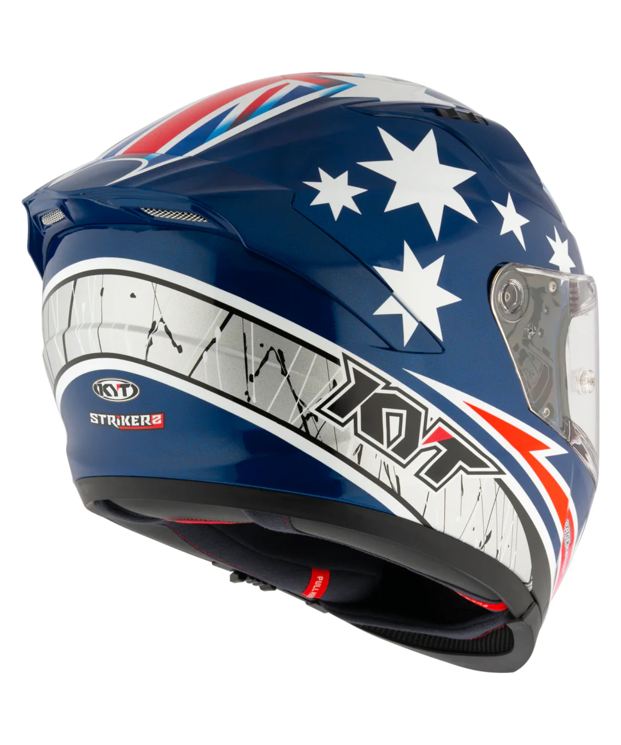 KYT Striker 2V Brock Parkes Replica Helmet - Gloss Blue White - Image 6