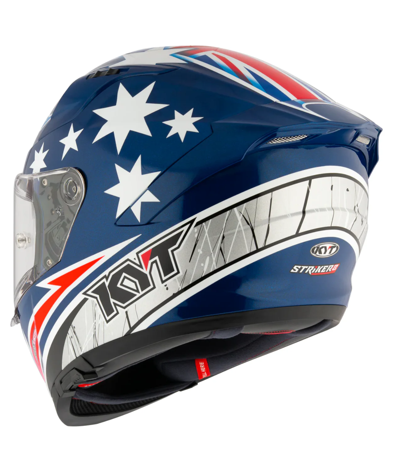 KYT Striker 2V Brock Parkes Replica Helmet - Gloss Blue White - Image 7