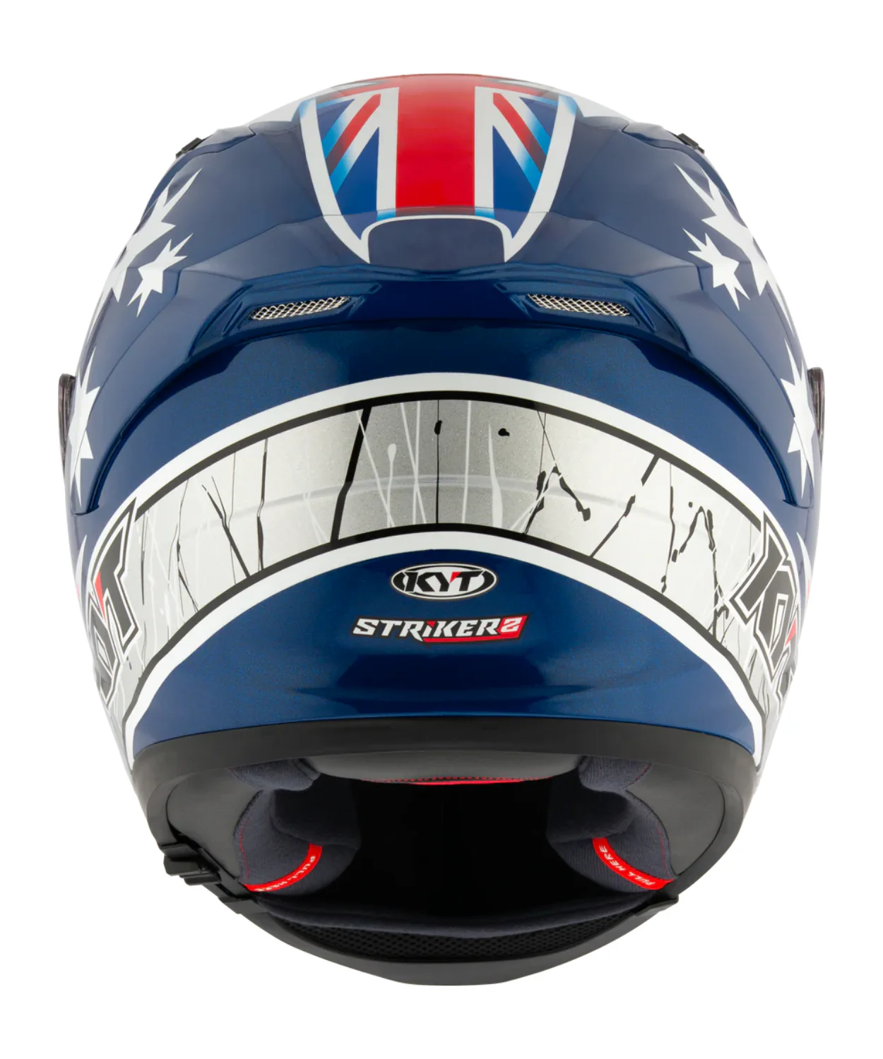 KYT Striker 2V Brock Parkes Replica Helmet - Gloss Blue White - Image 8