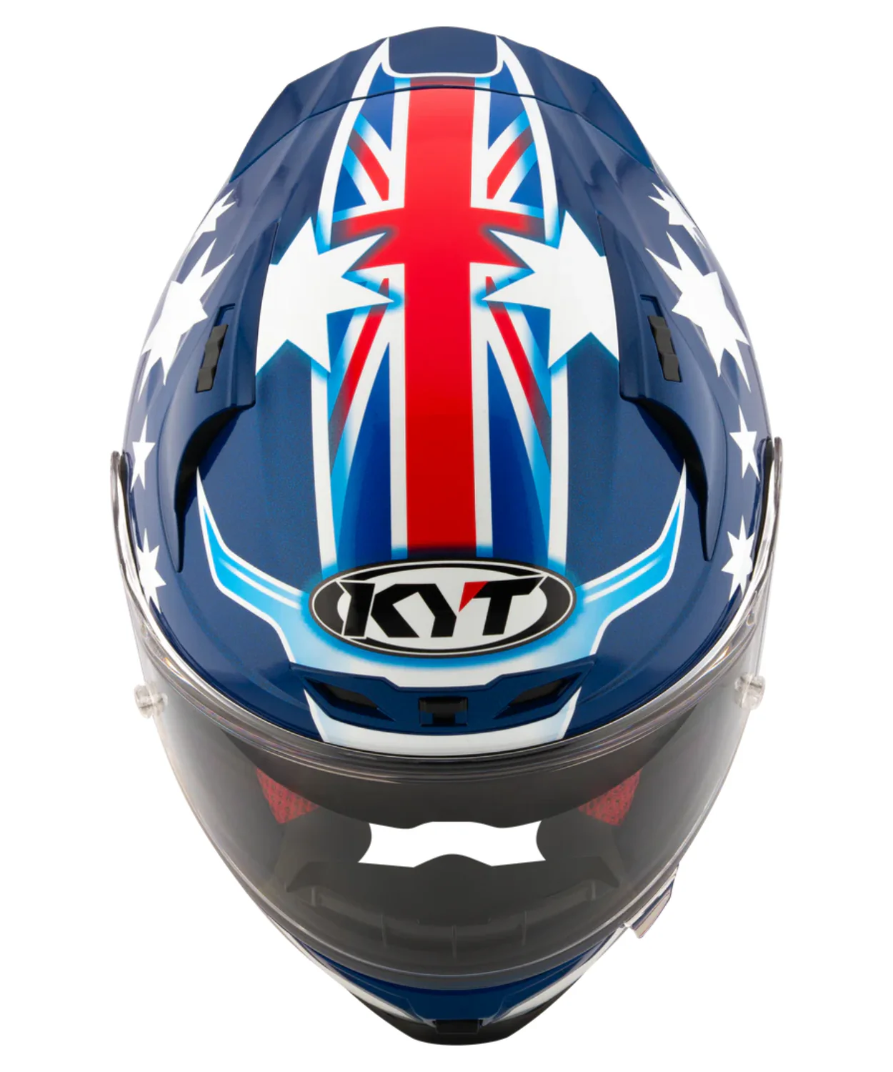 KYT Striker 2V Brock Parkes Replica Helmet - Gloss Blue White - Image 9