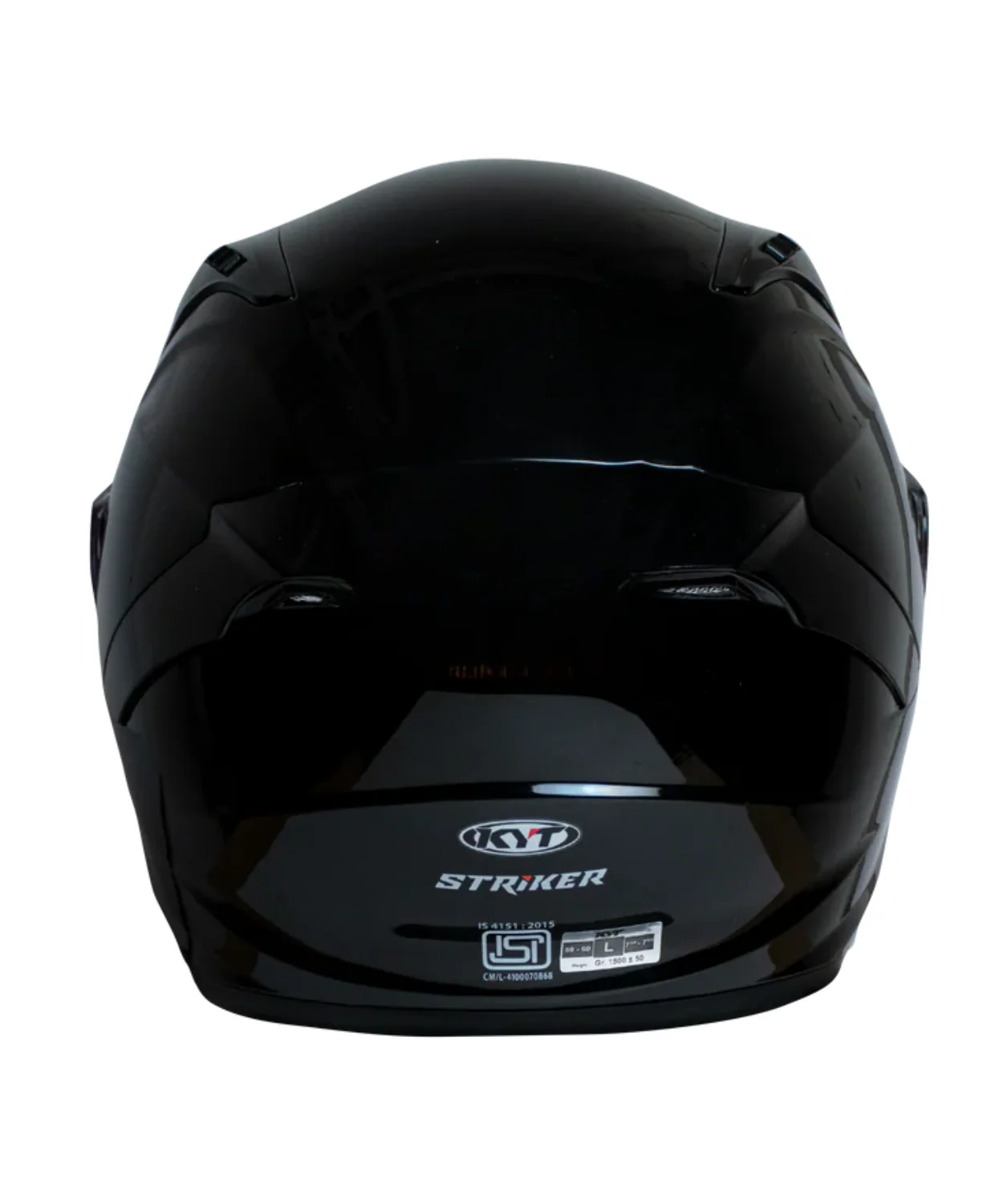 KYT Striker 2V Plain Helmet - Gloss Black - Image 5