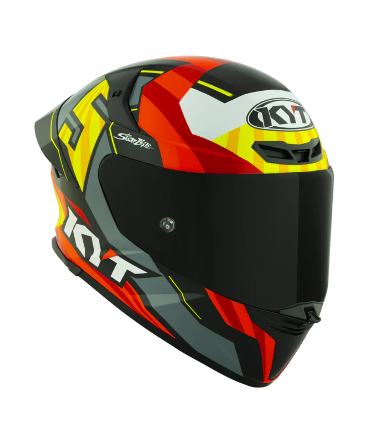 KYT TT-Revo Flux Helmet - Gloss Yellow Orange Grey - Image 4