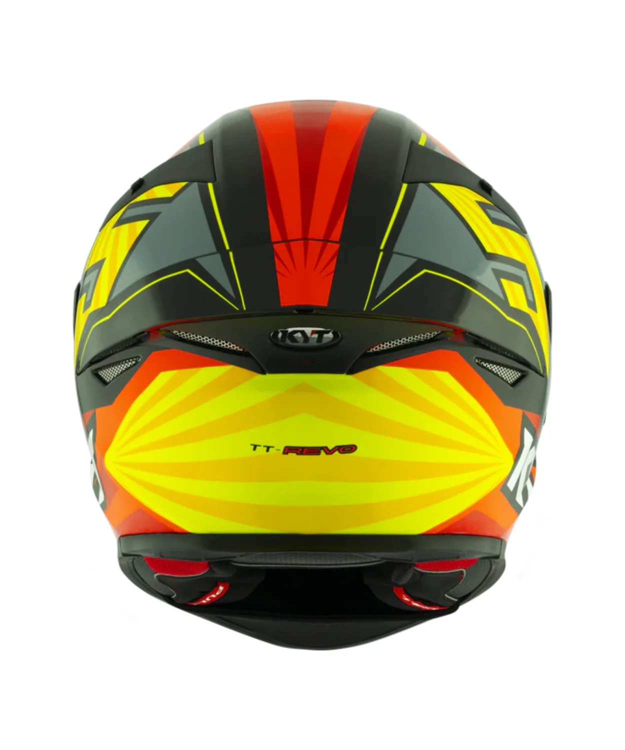 KYT TT-Revo Flux Helmet - Gloss Yellow Orange Grey - Image 8