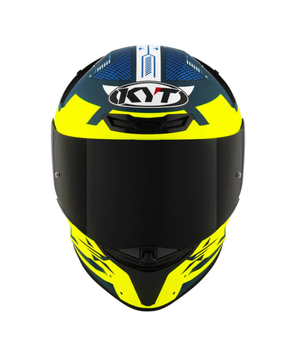 KYT TT-Revo Fuselage Helmet - Matt Yellow Blue - Image 5