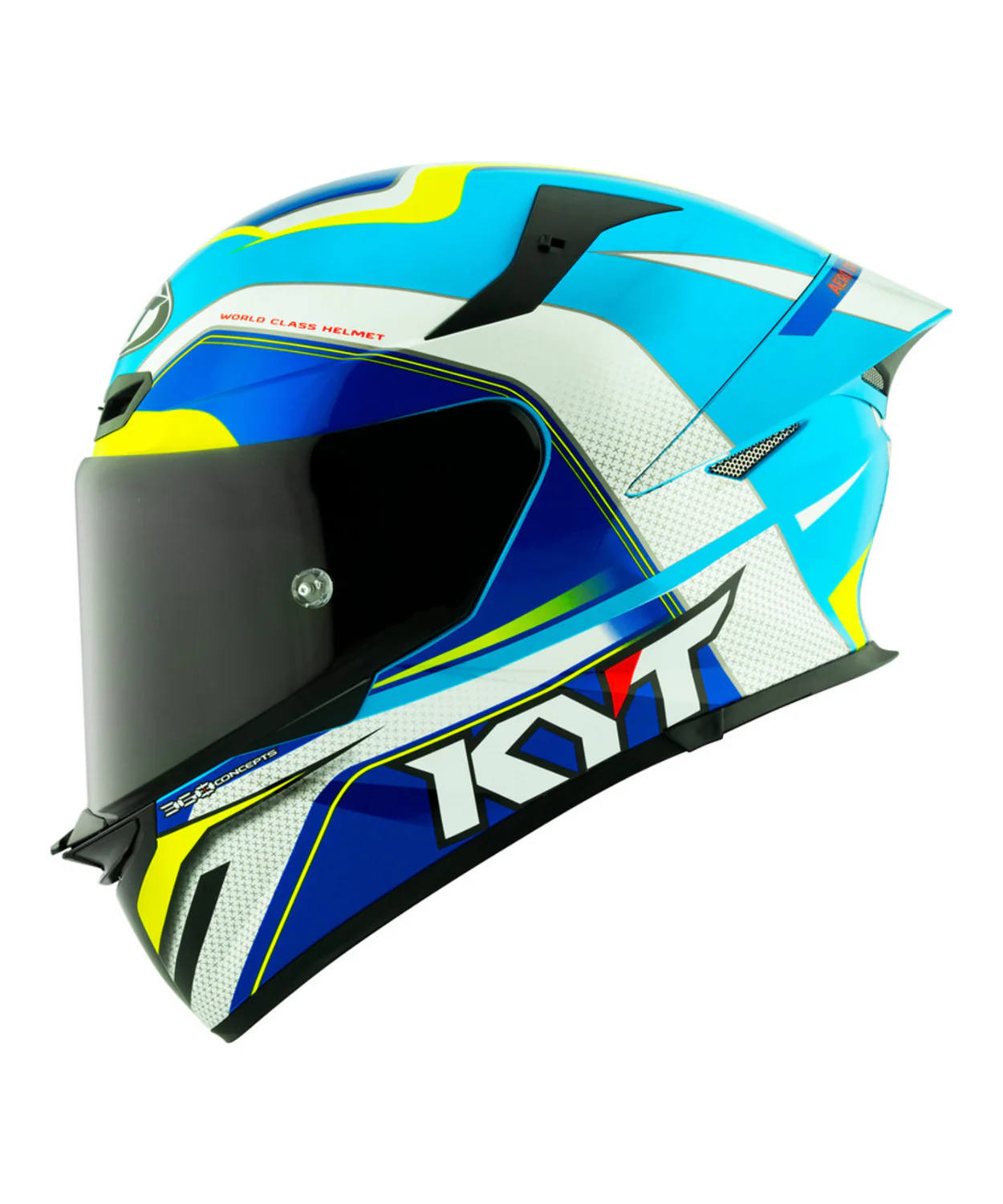 KYT TT-Revo Grand Prix Helmet - White Light Blue