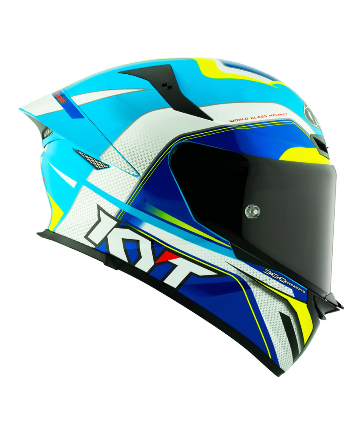 KYT TT-Revo Grand Prix Helmet - White Light Blue - Image 2