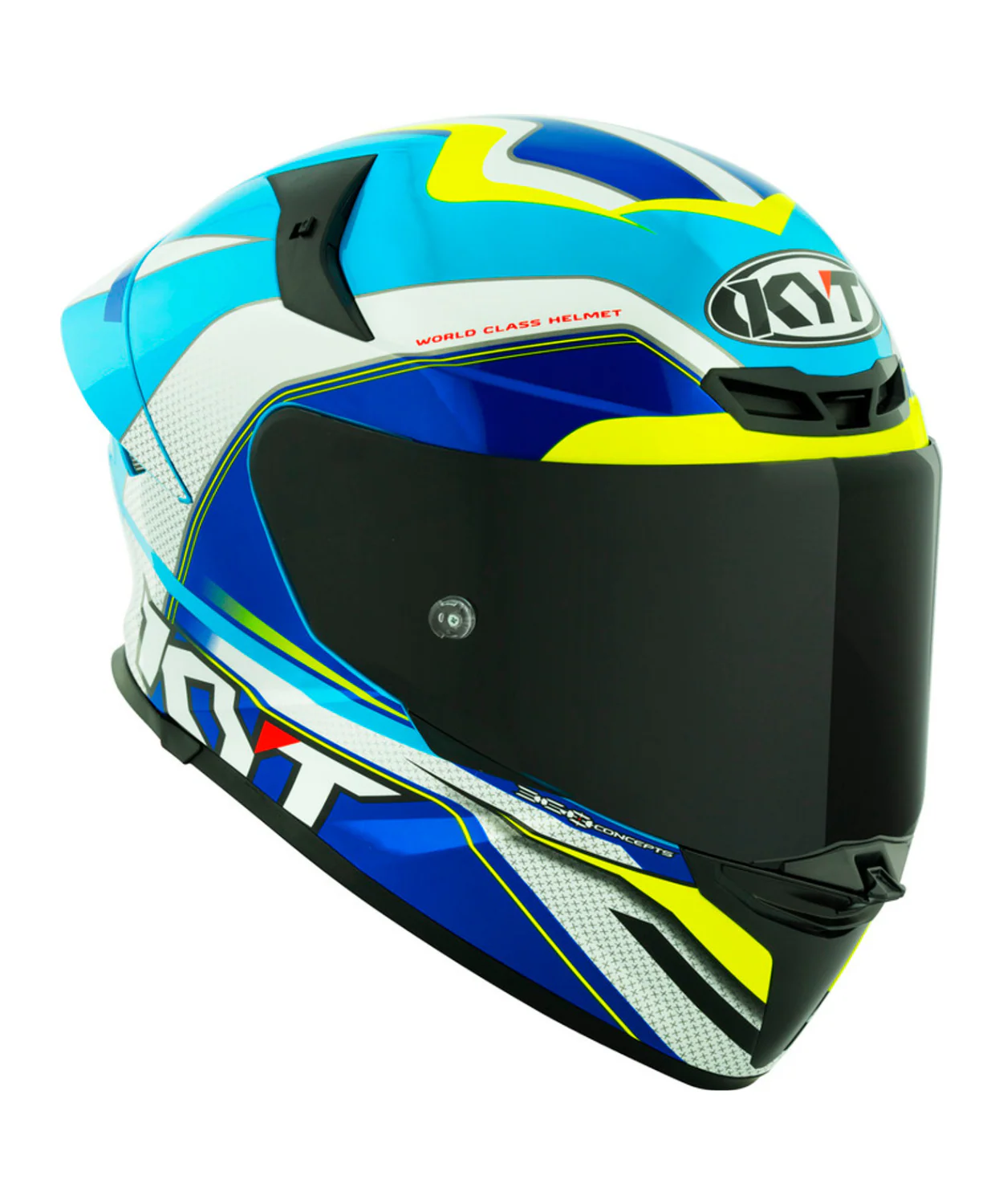 KYT TT-Revo Grand Prix Helmet - White Light Blue - Image 4