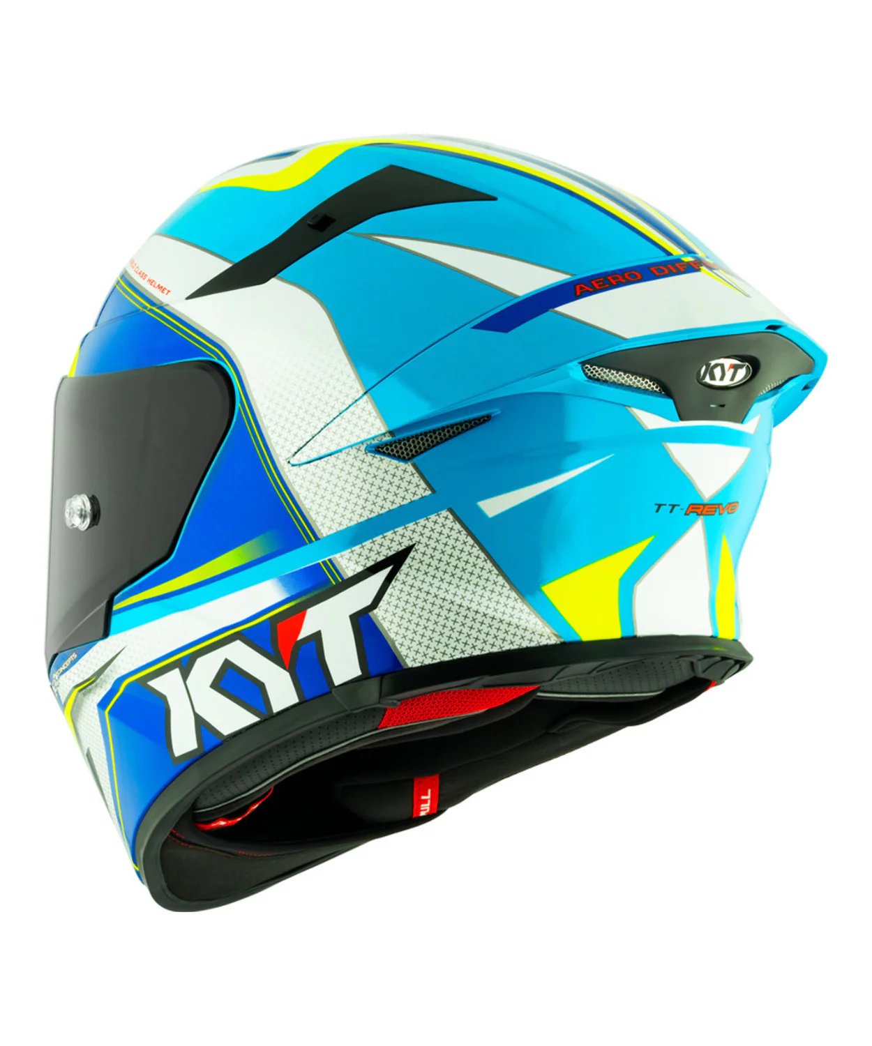 KYT TT-Revo Grand Prix Helmet - White Light Blue - Image 7