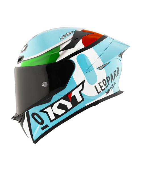 KYT TT-Revo Leopard Racing Replica Tricolore Helmet - Blue Red Green