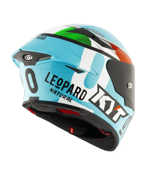 KYT TT-Revo Leopard Racing Replica Tricolore Helmet - Blue Red Green - Image 7