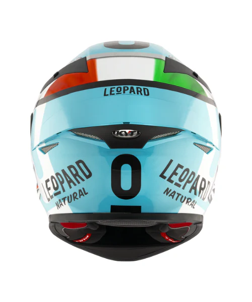 KYT TT-Revo Leopard Racing Replica Tricolore Helmet - Blue Red Green - Image 8