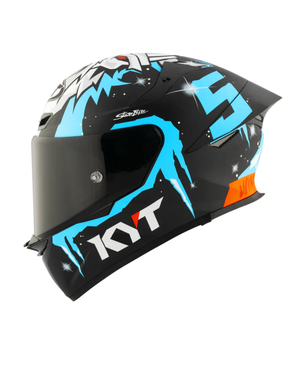 KYT TT REVO Masia Winter Test Replica Helmet - Matt Black Blue