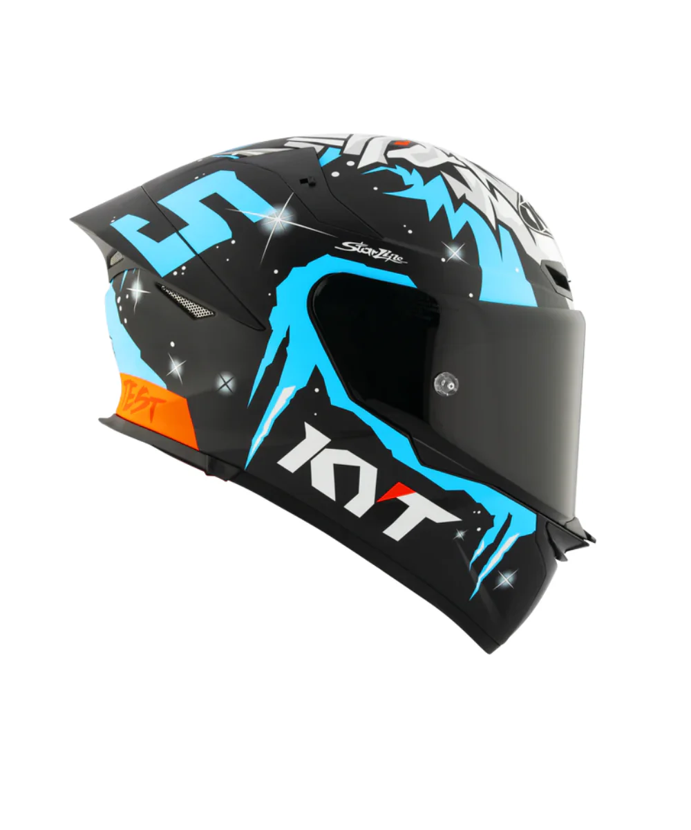 KYT TT REVO Masia Winter Test Replica Helmet - Matt Black Blue - Image 6