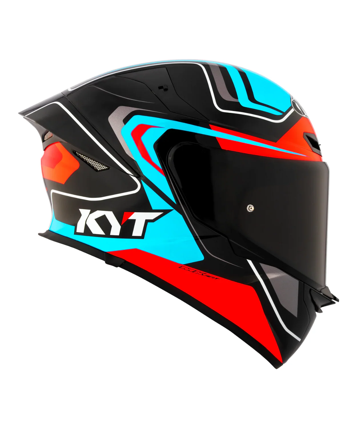 KYT TT-Revo Overtech Helmet - Gloss Black Fuxia - Image 2