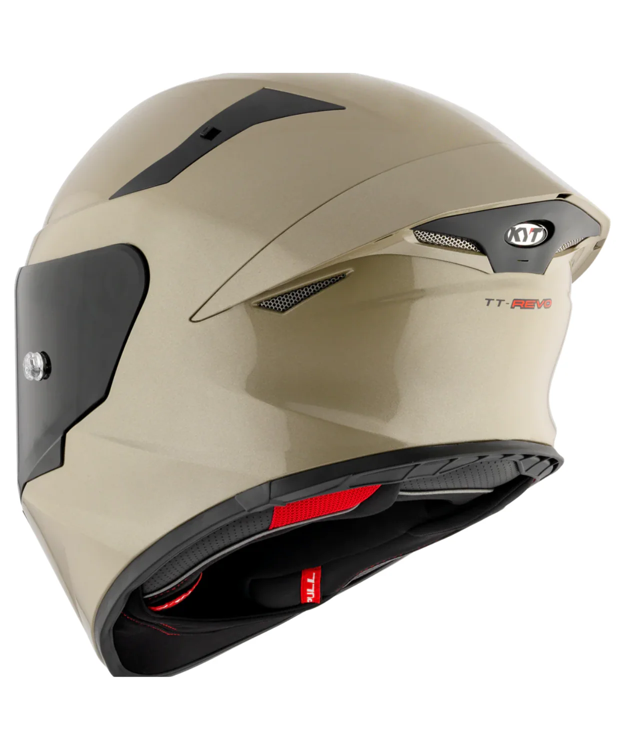 KYT TT-Revo Pearl Khakis Full Face Helmet - Gloss Sand - Image 4
