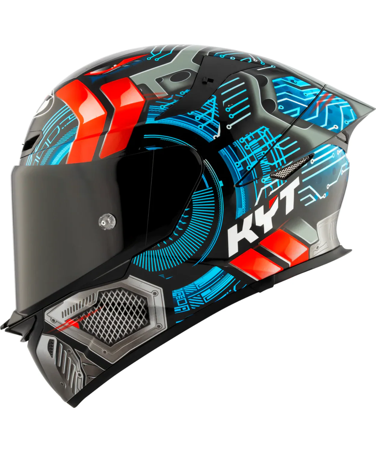 KYT TT-Revo Synchrotron Full Face Helmet - Gloss Black Blue Red