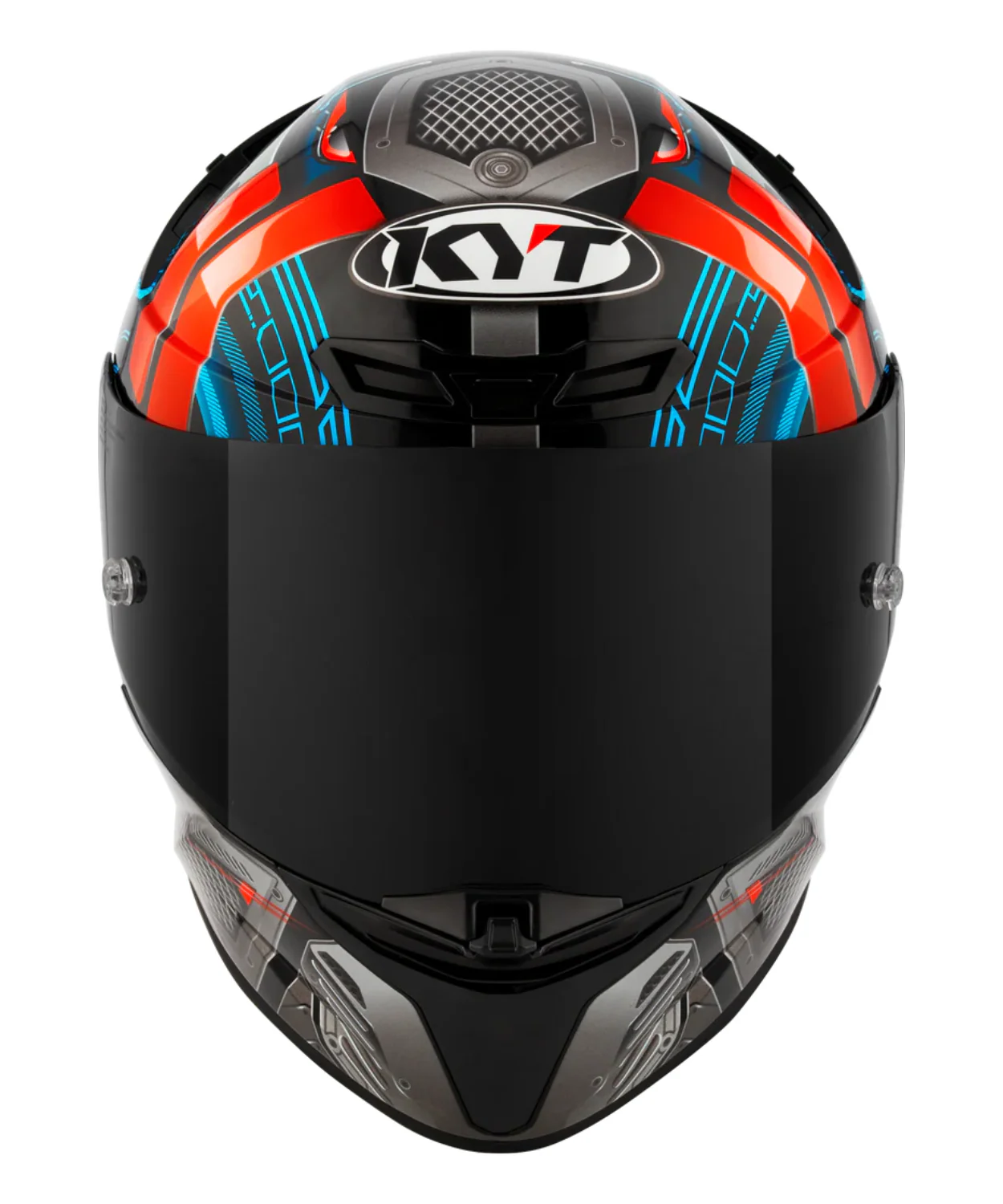 KYT TT-Revo Synchrotron Full Face Helmet - Gloss Black Blue Red - Image 3