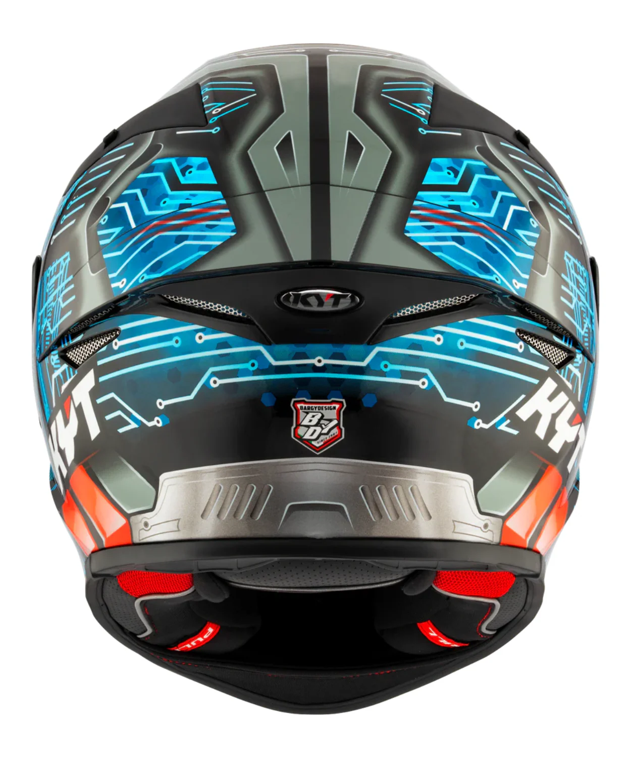 KYT TT-Revo Synchrotron Full Face Helmet - Gloss Black Blue Red - Image 5
