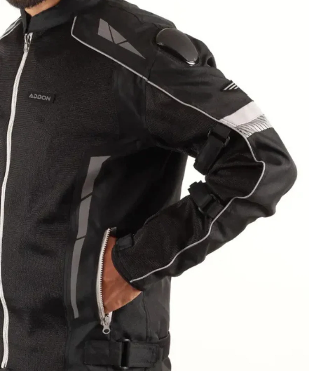 Lone Ranger Addon Pro Riding Jacket - Black Grey - Image 4