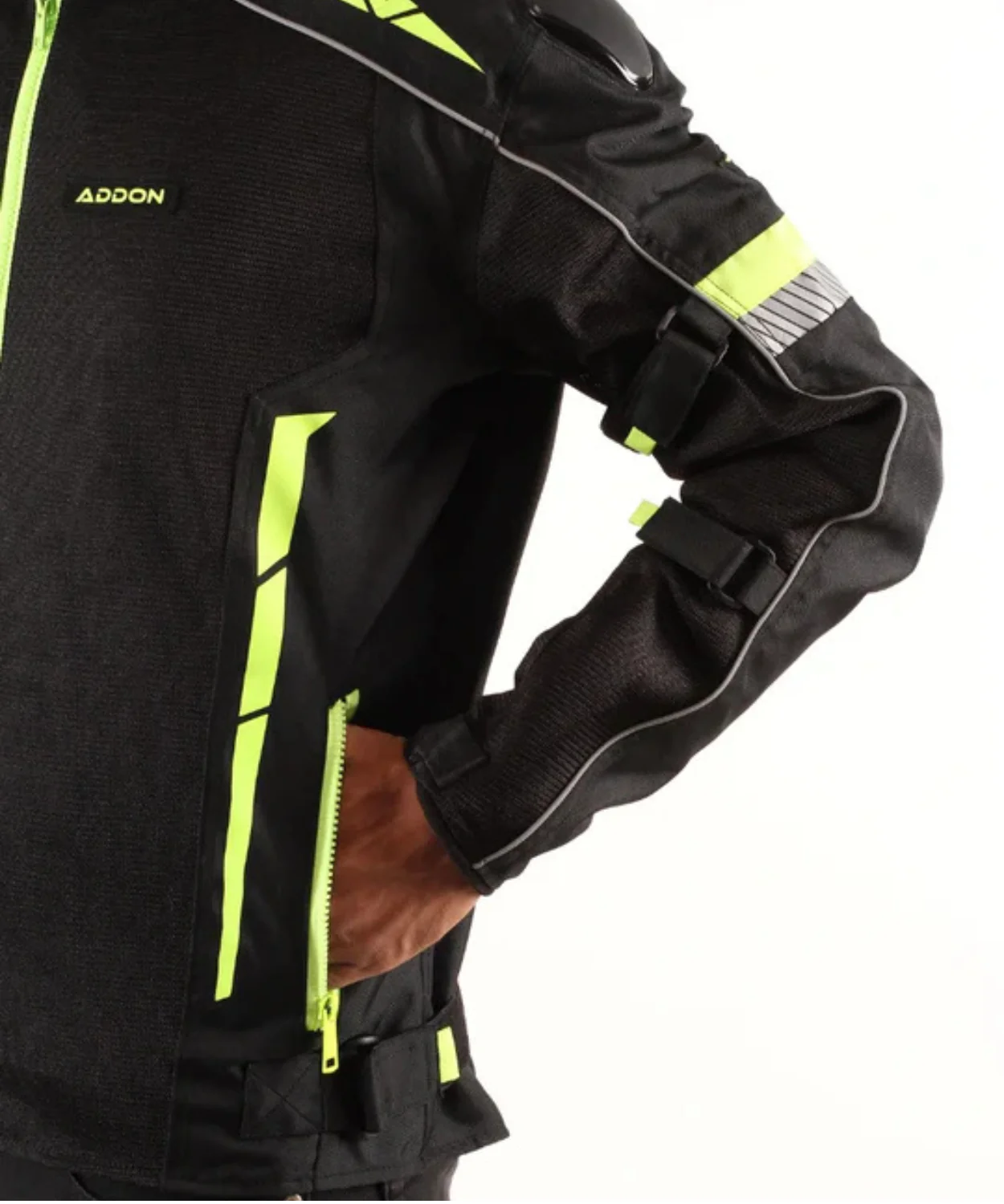 Lone Ranger Addon Pro Riding Jacket - Black Neon Green - Image 4