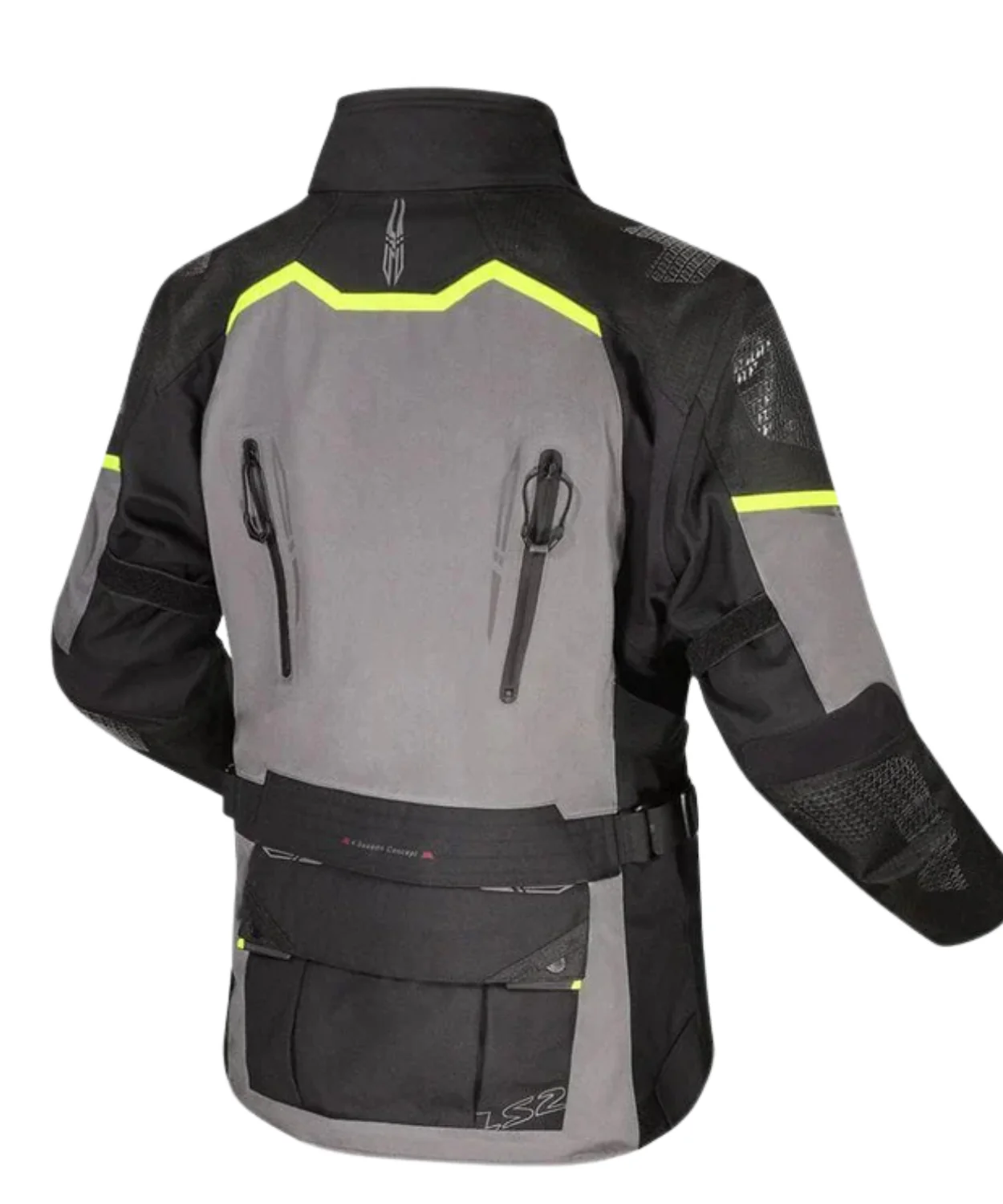 LS2 Apollo Man Riding Jacket - Dark Grey Hi-viz Yellow - Image 2
