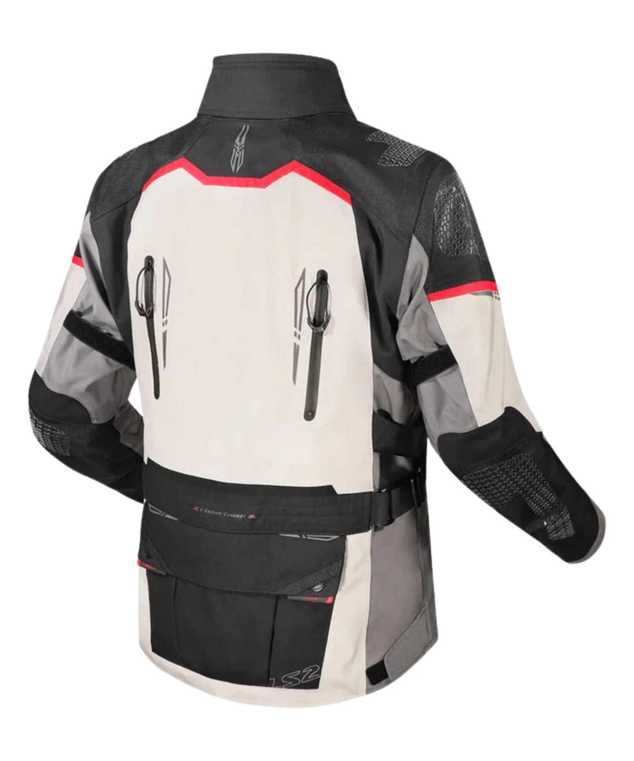 LS2 Apollo Man Riding Jacket - Grey Black Red - Image 2