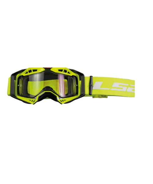 LS2 Aura Goggle Black Hiv Yellow With Clear Visor - Image 2