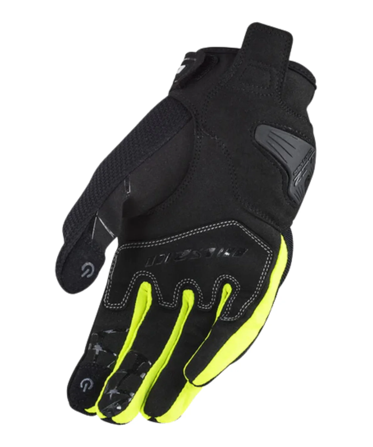 LS2 Dart 2 Riding Gloves - Black Hi-Viz Yellow - Image 2