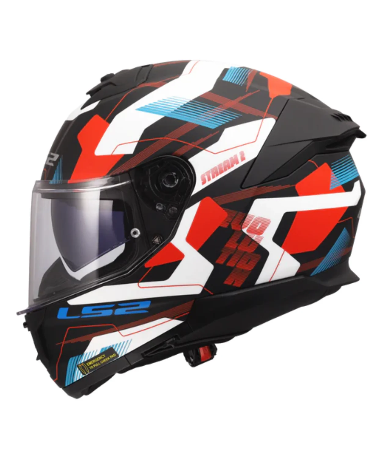 LS2 FF320 Stream II Mika Helmet 06 - Gloss White Blue Red