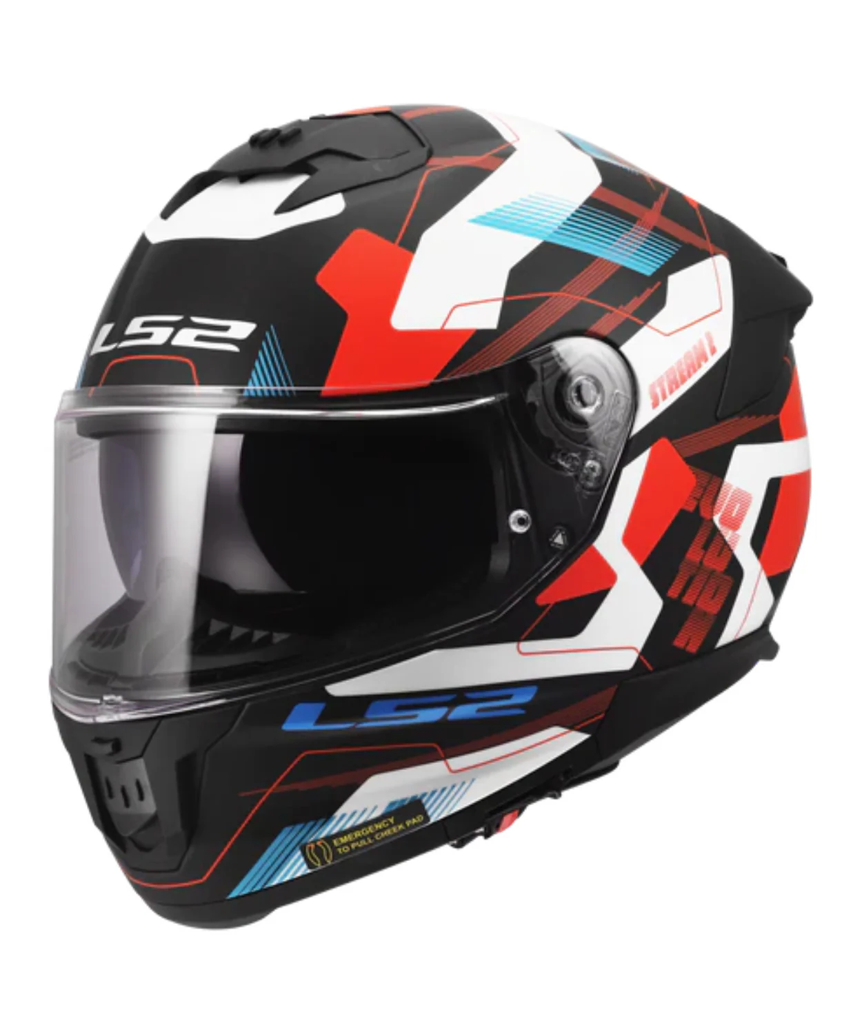 LS2 FF320 Stream II Mika Helmet 06 - Gloss White Blue Red - Image 3