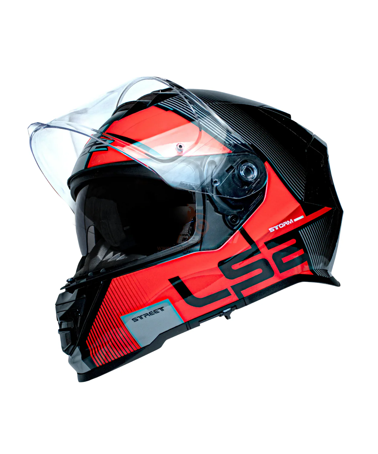 LS2 FF800 Storm II Epic Full Face Helmet - Red Grey - Image 4