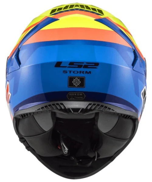 LS2 FF800 Storm II Salvador Replica Helmet - Blue Hi-Viz Yellow - Image 4