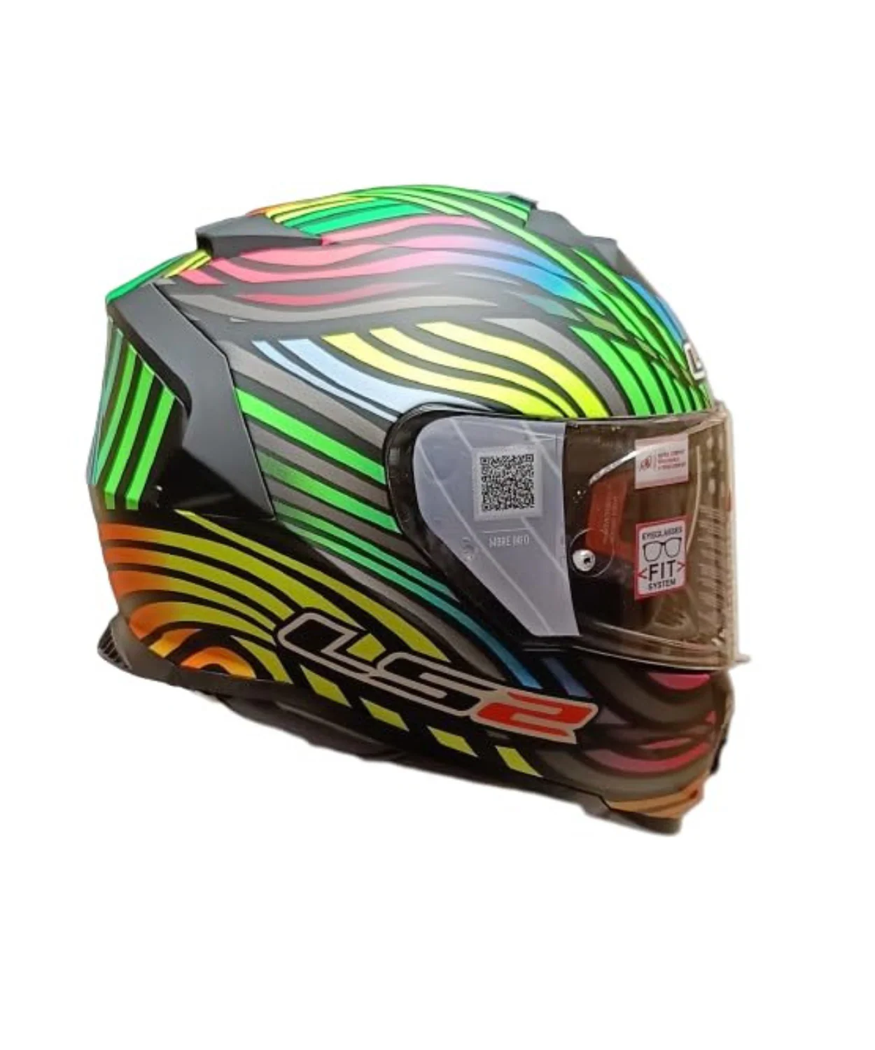 LS2 FF800 Storm Power Helmet - Matt Black Rainbow - Image 4