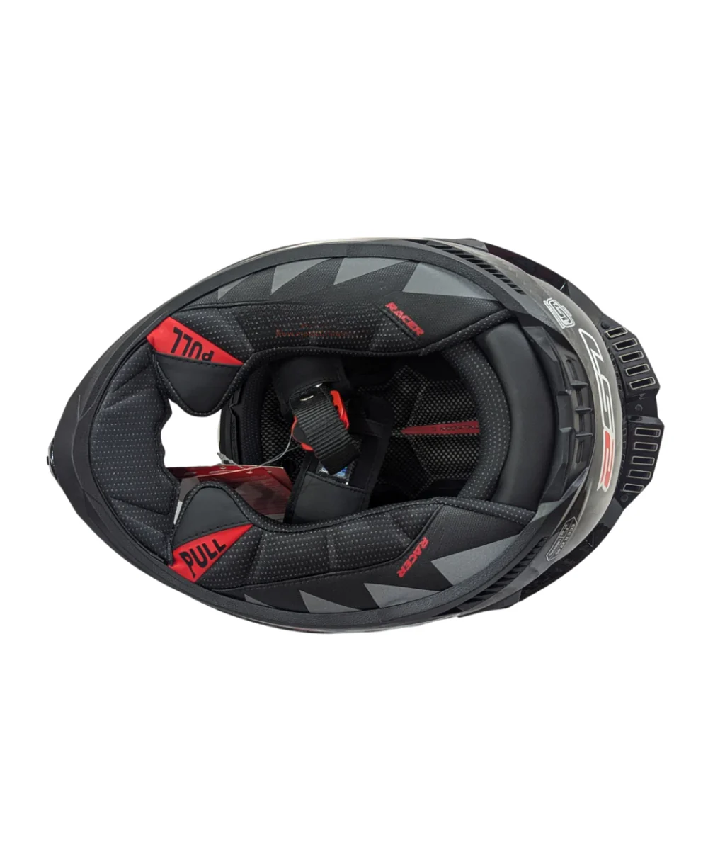 LS2 FF805 Thunder Carbon GP Pro FIM Cirtified Helmet - Gloss Black - Image 3