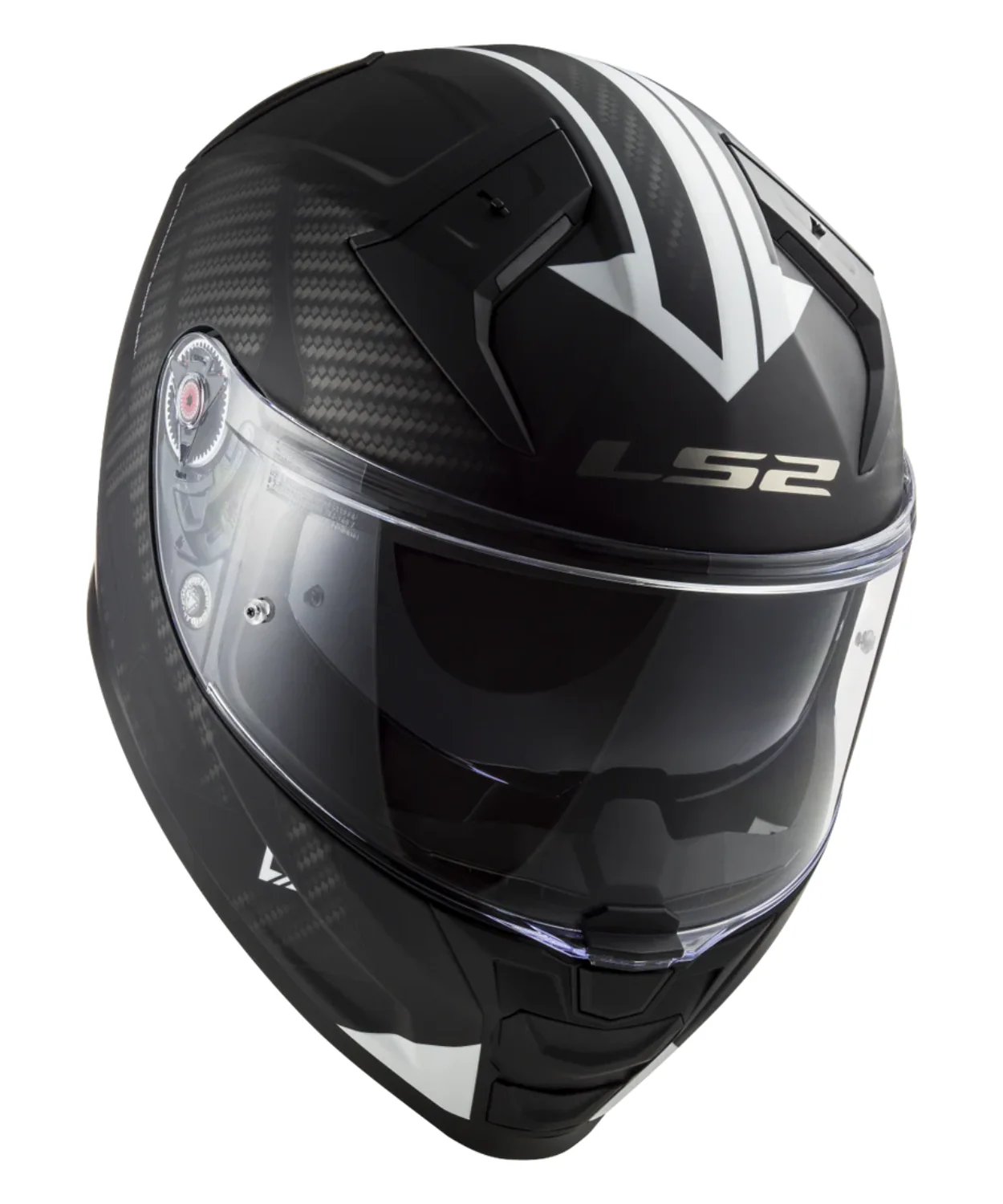 LS2 FF811 Vector II Splitter Helmet - Matt Black White - Image 2
