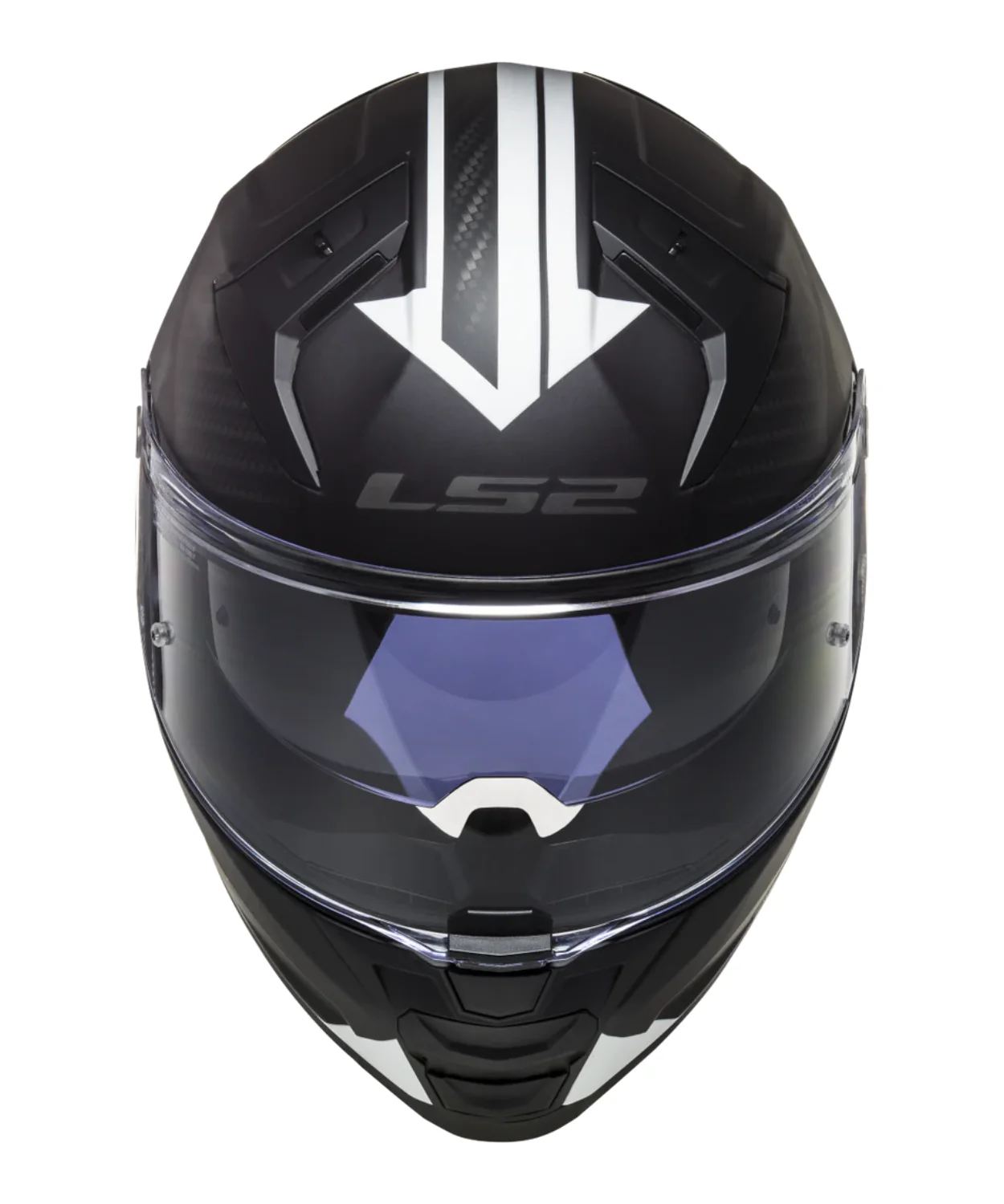 LS2 FF811 Vector II Splitter Helmet - Matt Black White - Image 3